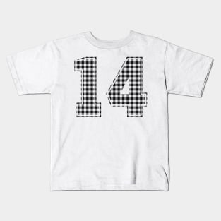 Plaid Number - 14 - Dark Kids T-Shirt